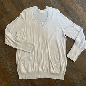 Loft light blue Vneck sweater